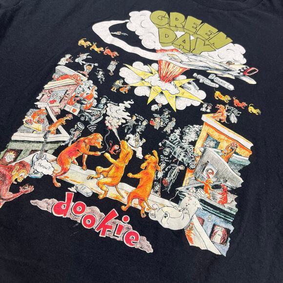 Green day Other - Green Day Dookie Graphic T-Shirt Men’s L Black Green Day Band Tee 100% Cotton